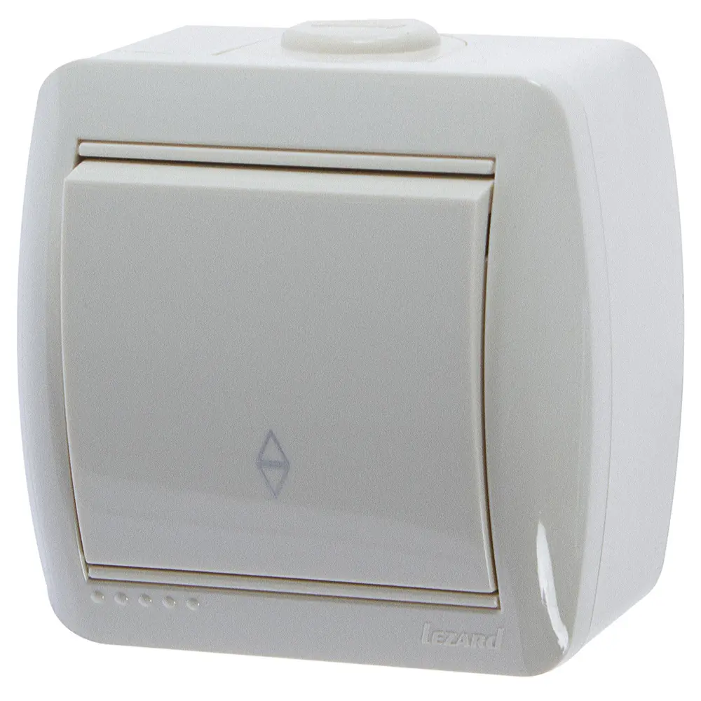 Выключатель проходной накладной Lezard Nata 1 клавиша, цвет кремовый STLM-2030858 - Вид №1