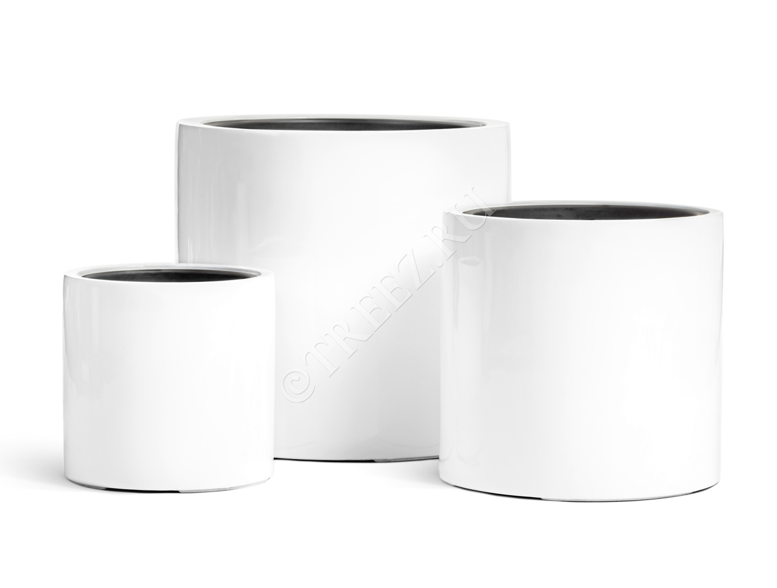 41.3320-05-038-WH-31 Кашпо  Effectory - серия Gloss - Цилиндр - Белый глянцевый лак Цветочная коллекция 