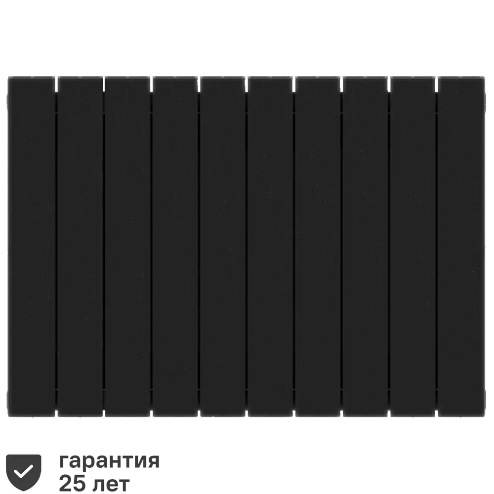 Радиатор секционный Rifar Supremo S50010RAL9005 500/90 10 секций боковое подключение биметалл черный 82560803 STLM-2024053