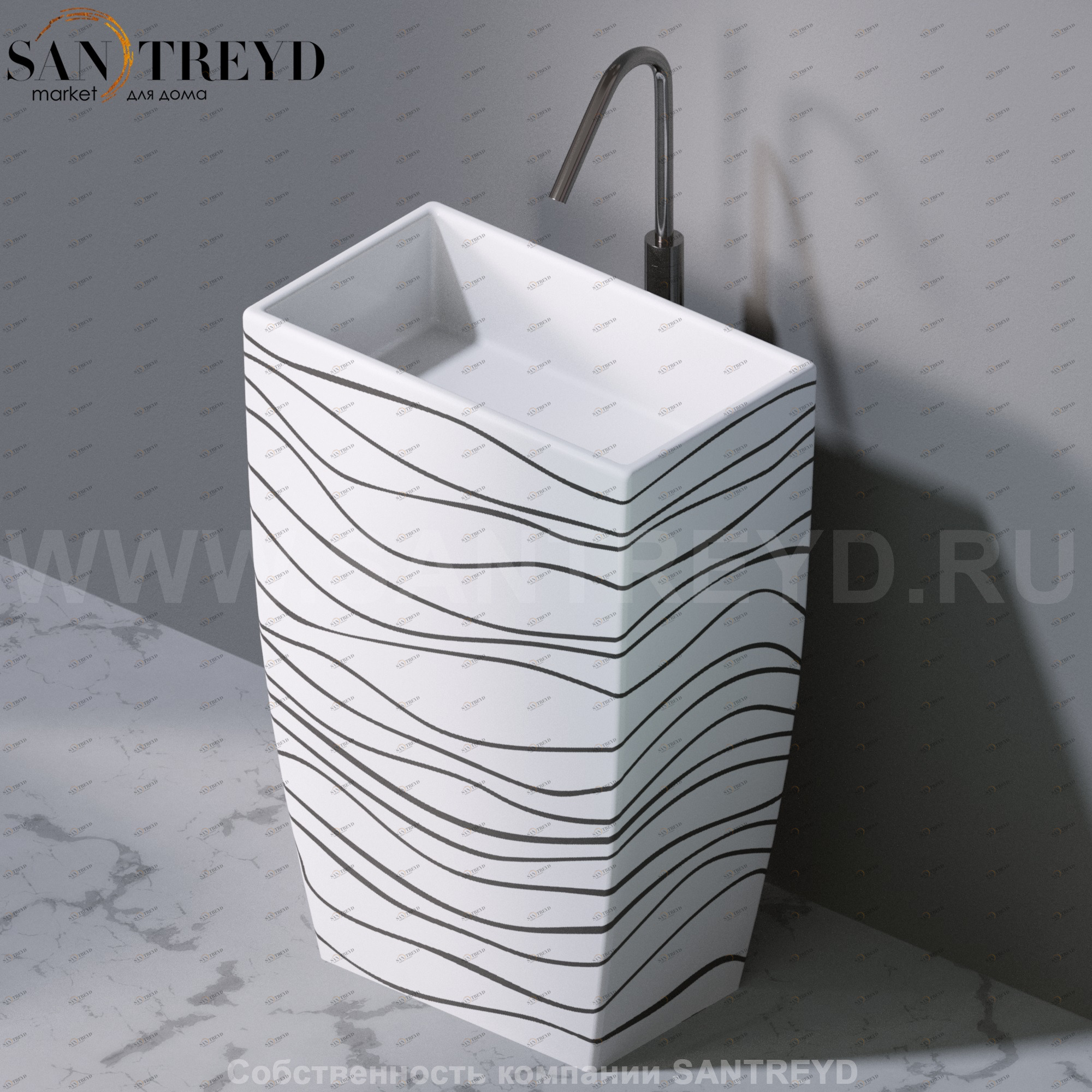 L110410 Напольная раковина стоящая прямоугольная A. e T. Italia Tower AeT ITALIA