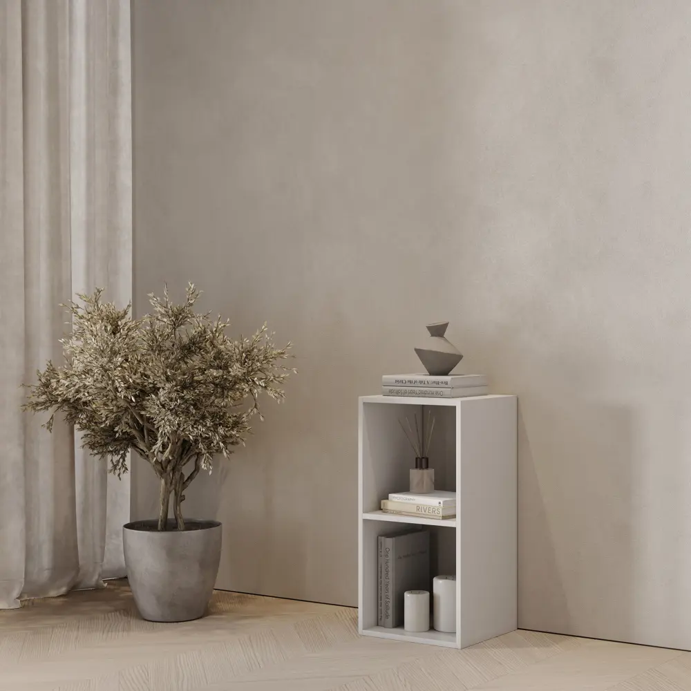 Стеллаж Spaceo KUB 2 секции 36x70.5x31.7 см ЛДСП цвет белый 82731911 STLM-2008853 