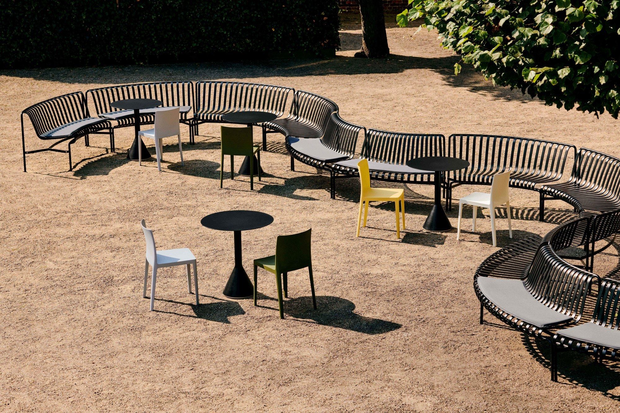 Стальная садовая скамейка с порошковым покрытием со спинкой Hay Палисад ARCH-00074175 - Вид №55