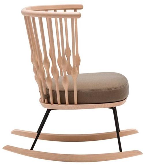 Andreu World Кресло-качалка из бука со встроенной подушкой Nub Bu1455 - Вид №2