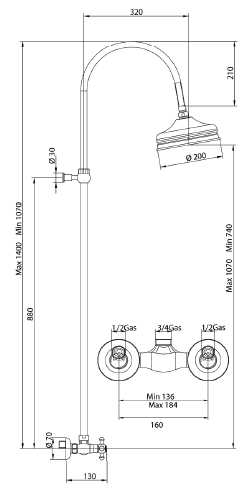 664720JJ06 Душевая система Bandini Antica Santreyd - Вид №1