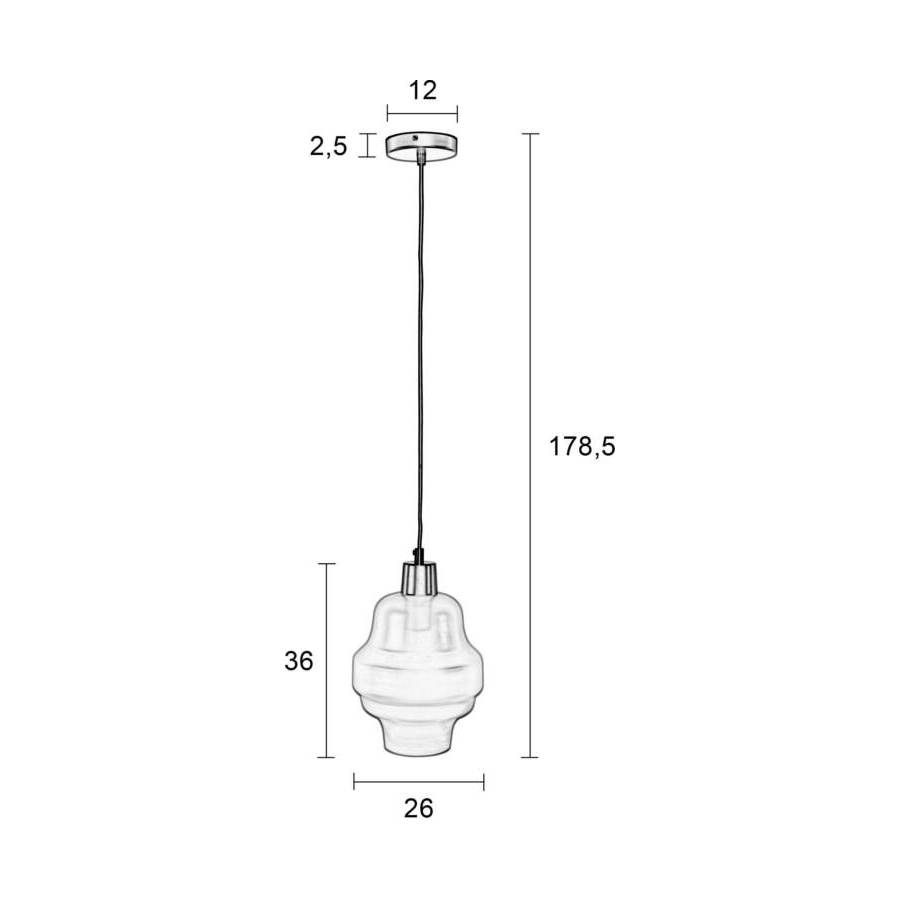 Лампа подвесная Rose синяя White Label Living 5300133 - Вид №8