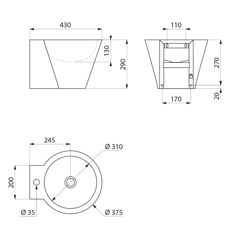 121180 Настенный умывальник MINI BAILA DELABIE  - Вид №1