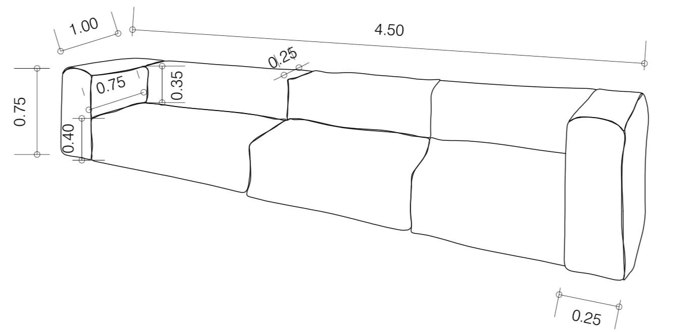 5-местный хлопок съемный диван MX HOME CI-J6P ARCH-00111755 - Вид №5