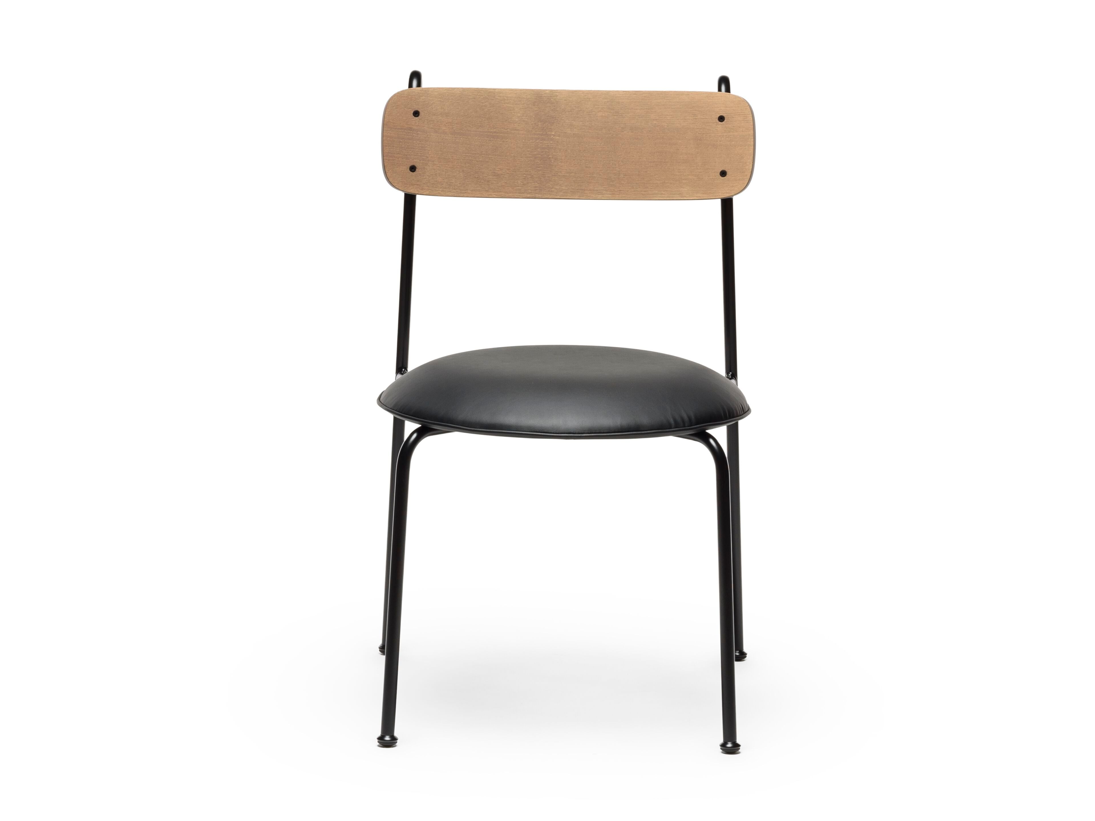 Окрашенный металлический стул со встроенной подушкой из искусственной кожи CHAIRS & MORE Lena ARCH-00091348 - Вид №29