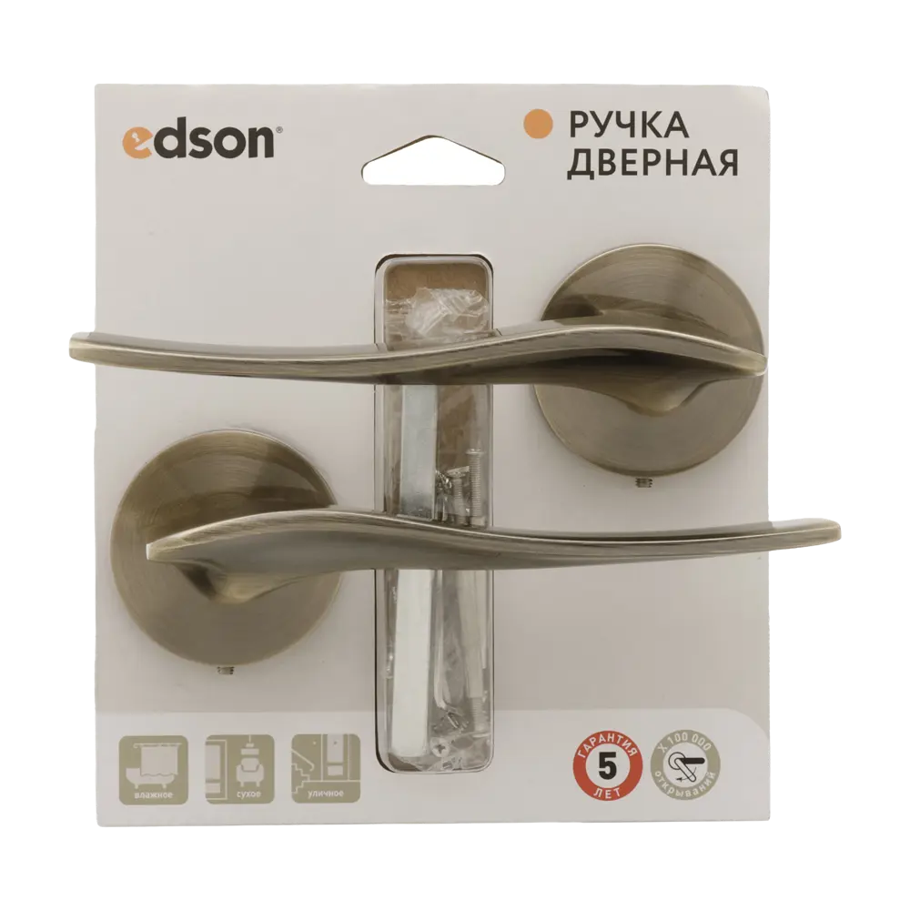 Дверная ручка на розетке Edson EDS-23-R2 без запирания цвет бронза 89456854 STLM-2023337  - Вид №2