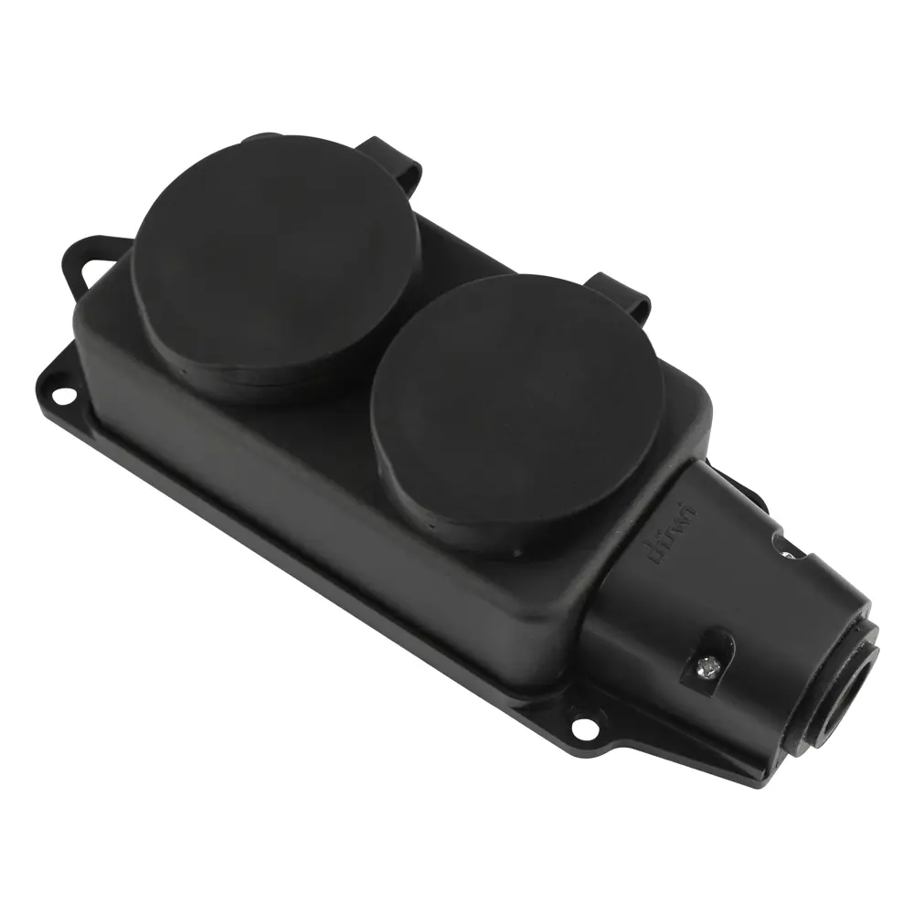 Колодка каучуковая Duwi для удлинителя с 2 розетками и защитой IP44 86245664 STLM-1118422