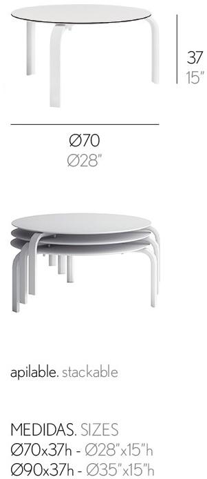 GANDIABLASCO Круглый садовый столик Stack sun-id-1440907 - Вид №7