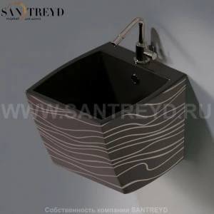 L253.411P Подвесная раковина настенная овальная A. e T. Italia SQUARE черная