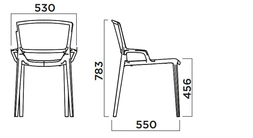 Штабелируемый стул из полипропилена Infiniti Fiorellina ARCH-00054967 - Вид №4
