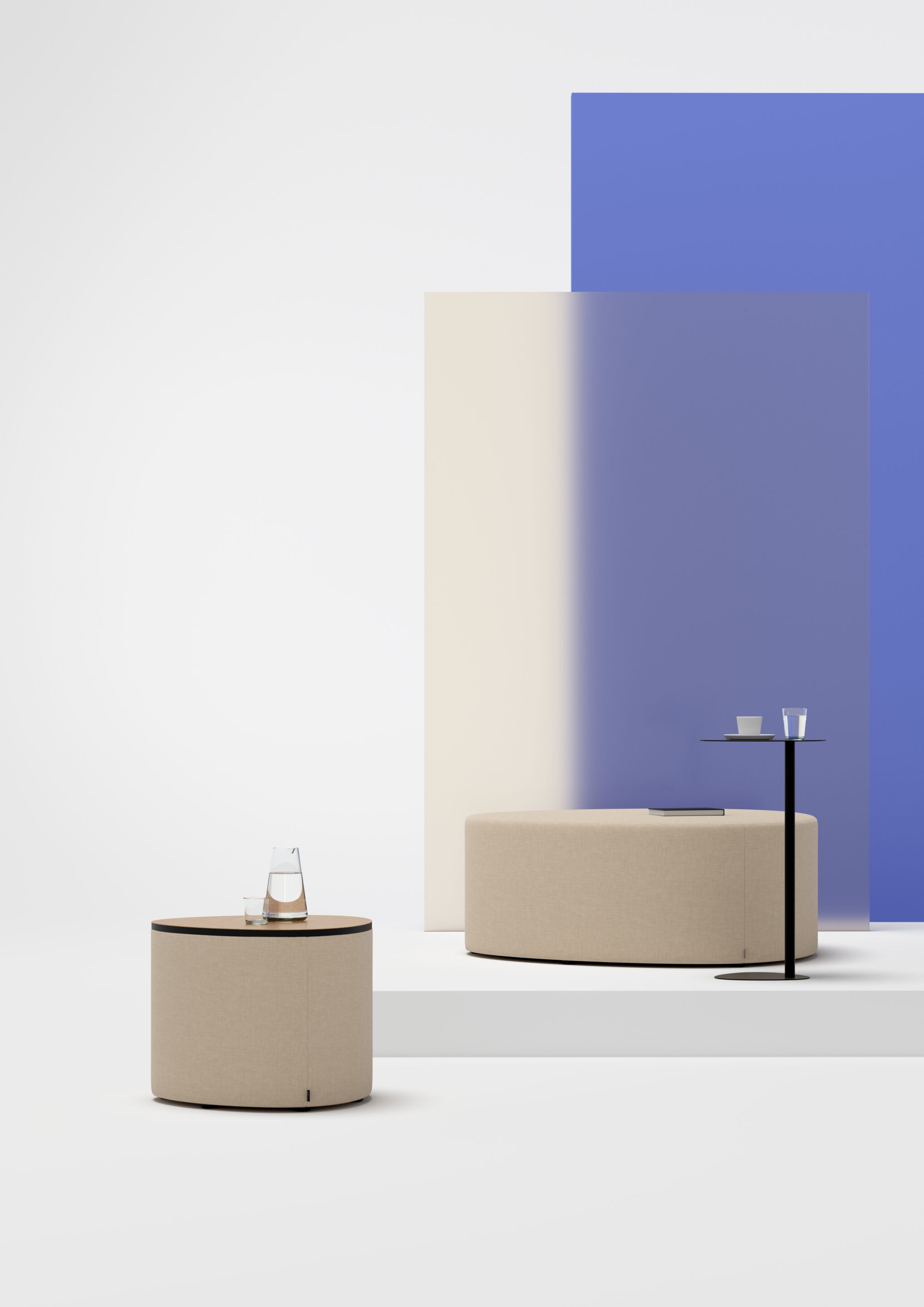 Квадратный тканевый журнальный столик с деревянным верхом Cascando Pully ARCH-00139829 - Вид №2