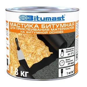 Мастика битумная Bitumast для приклеивания 1.8 кг