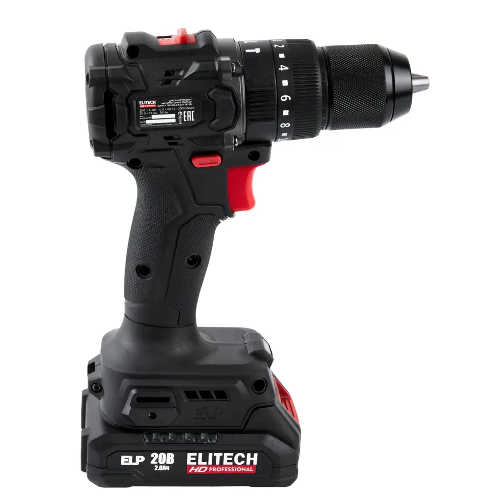 Аккумуляторная дрель-шуруповерт ELITECH HD 20V с двумя скоростями 89375682 STLM-1466981 - Вид №4