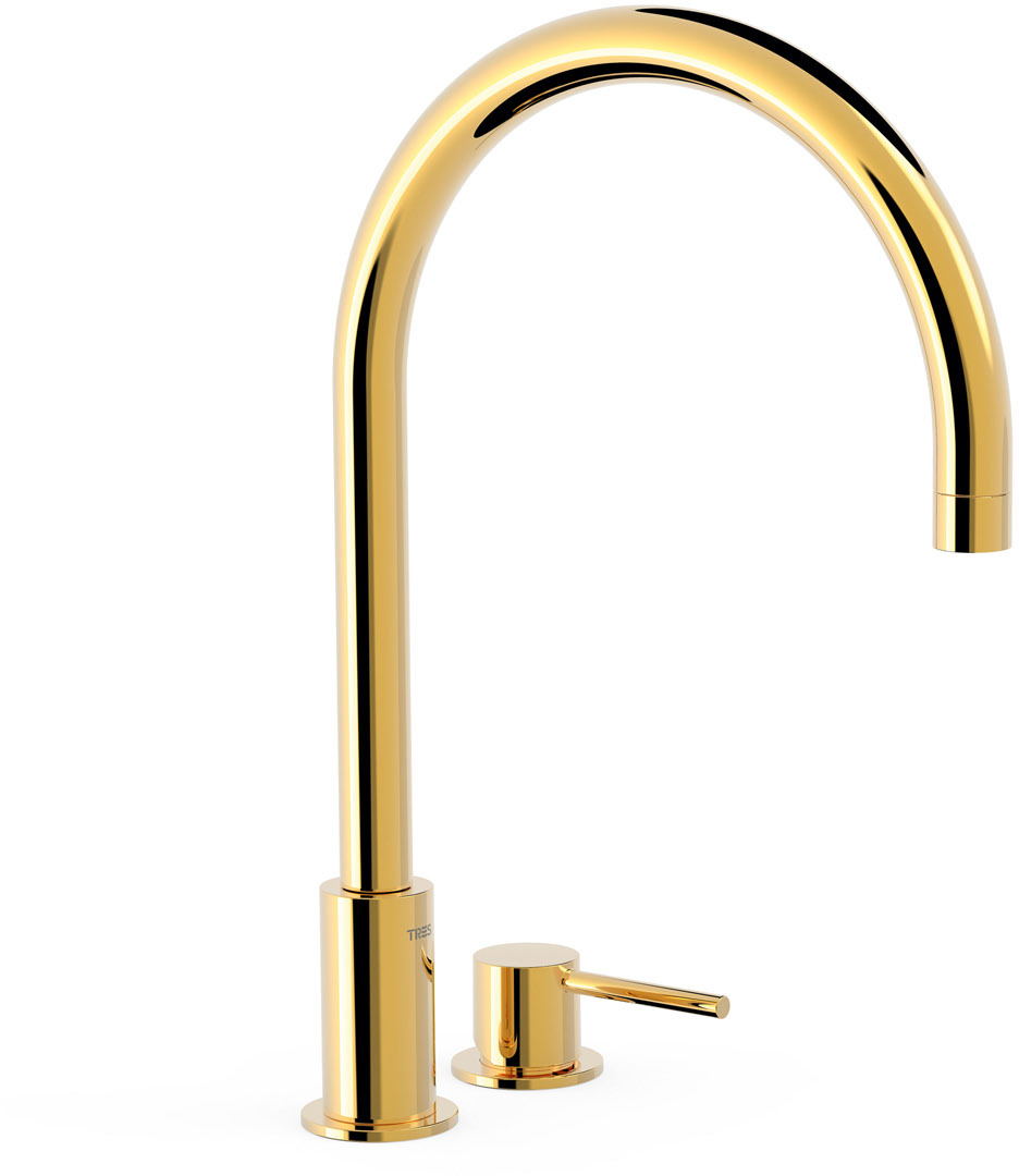 Смеситель для раковины с 2 отверстиями для учебы на бортике-26110501OR TRES