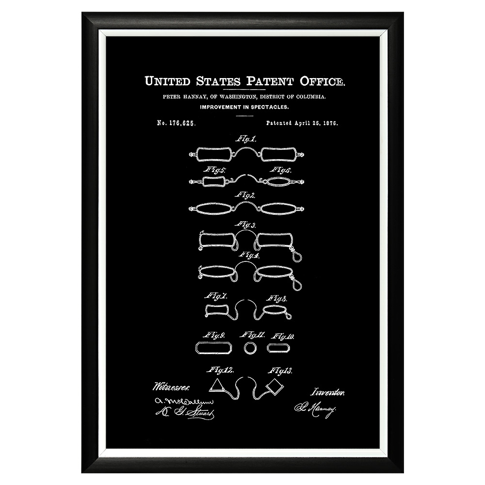 896521299_1818 Арт-постер «Патент на оправы очков, 1876» Object Desire 