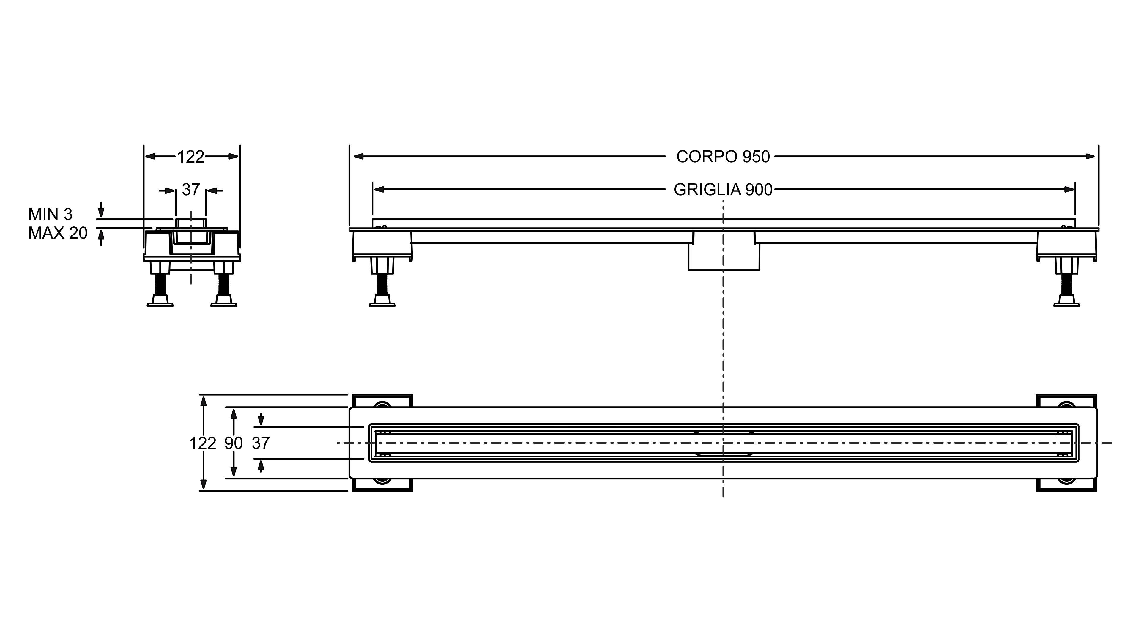 Слив для душа из нержавеющей стали Bonomini Canalissima ARCH-00091098 - Вид №2