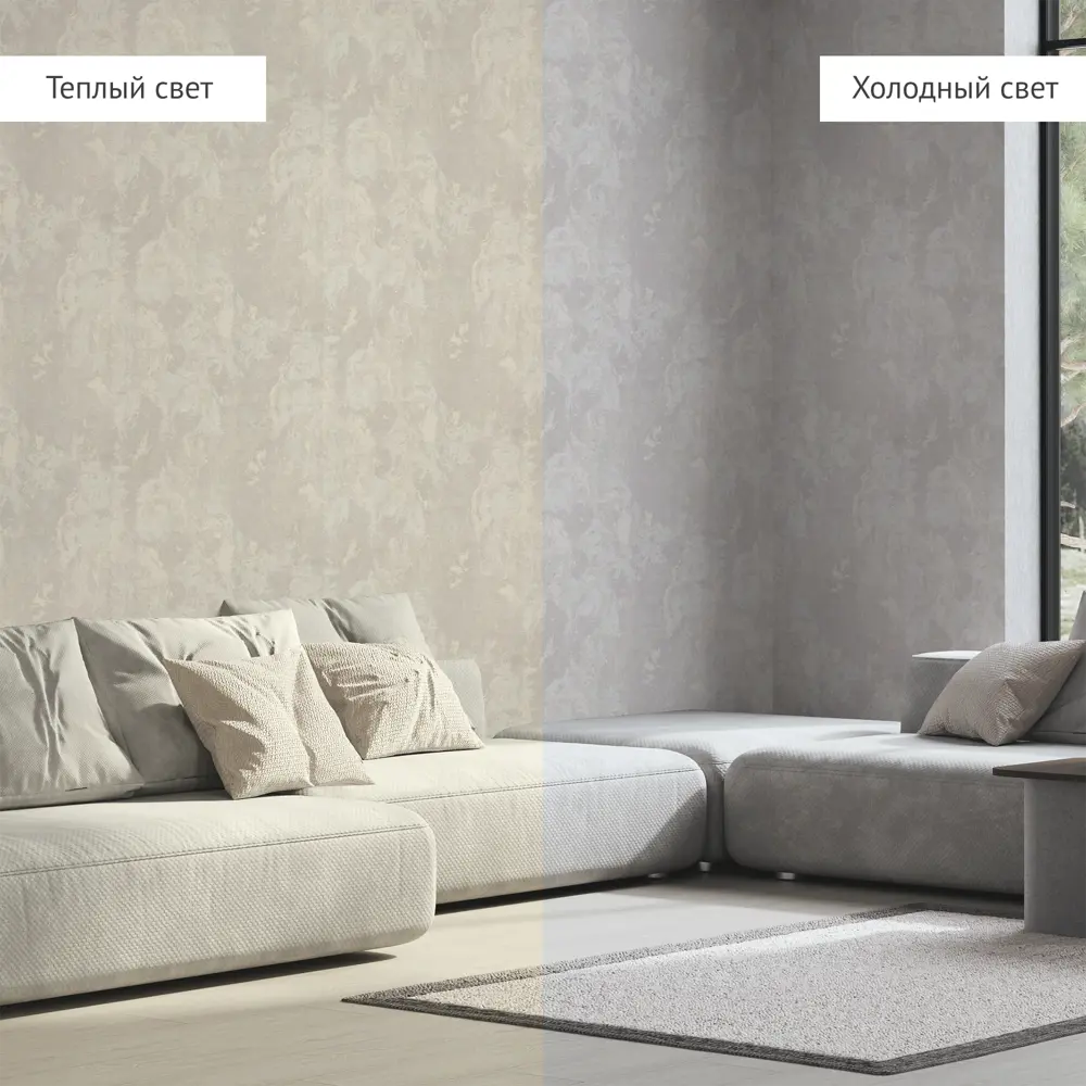 Флизелиновые обои WALLDECOR Fantom - бежевая элегантность для современного интерьера 89358540 STLM-0832063 - Вид №4