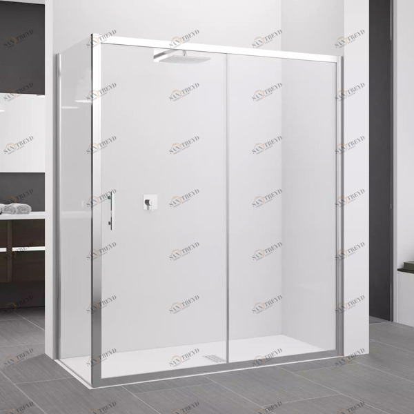 Душевой уголок 122x91 ZEPHYROS 2P+F Novellini ZEPHYROS с серебристым профилем ZEPHYR2P1161BZEPHYRF881B