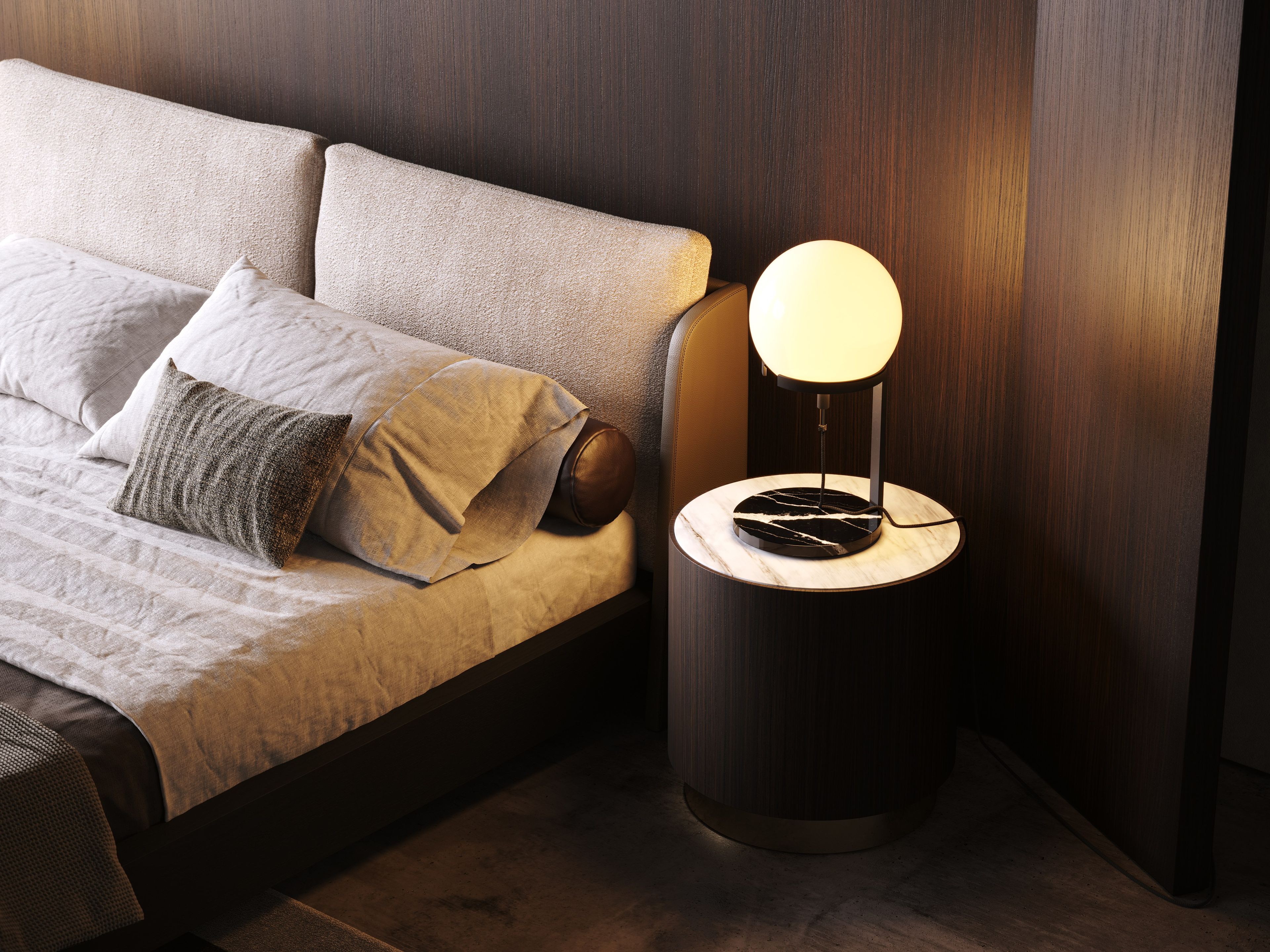 Настольная лампа из нержавеющей стали и стекла Laskasas Clarke ARCH-00125895 - Вид №3