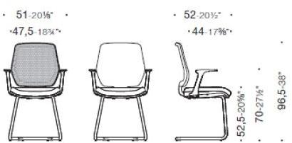ESTEL GROUP Консольный офисный стул с тканевой обивкой и подлокотниками sun-id-1438294 - Вид №6