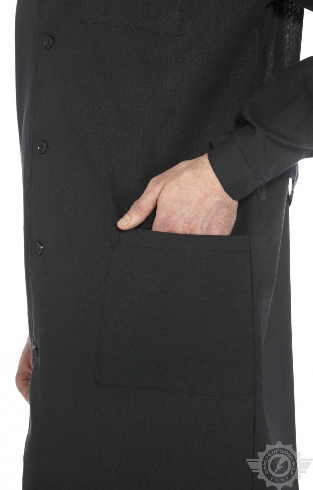 61709 Халат мужской темный  Одежда для обслуживающего персонала  размер 56-58/170-176 Спецодежда  - Вид №7