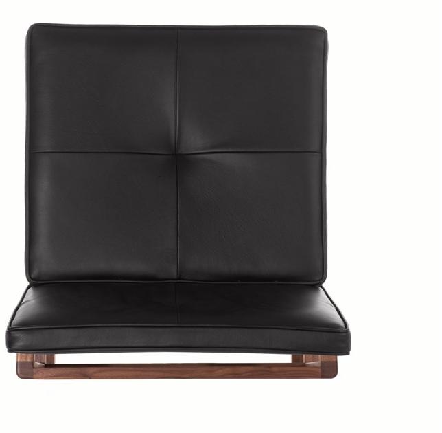 BassamFellows Мягкое кожаное кресло Wood frame dining Cb-541 - Вид №5