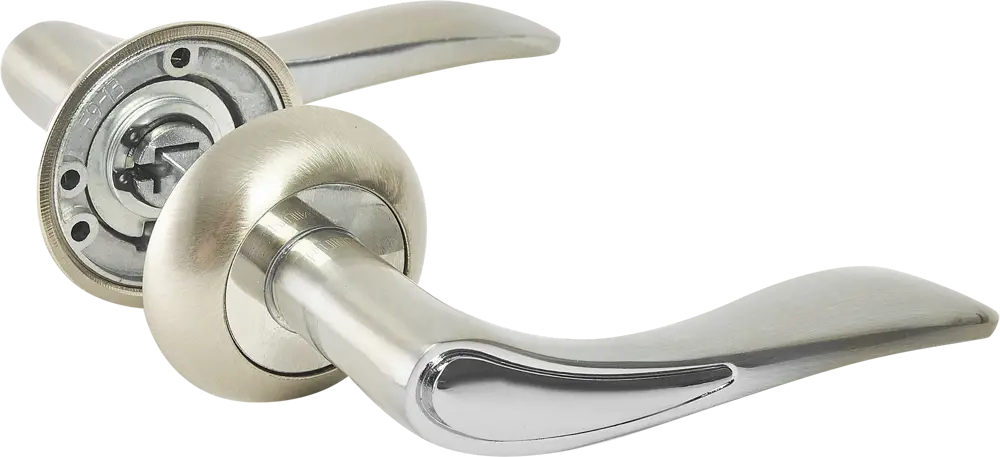 Дверная ручка PUNTO Salsa на розетке, матовый никель/хром 85203241