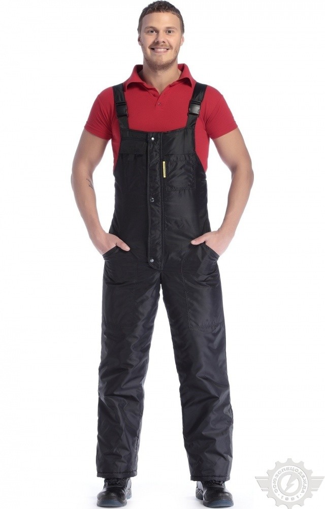65025 Полукомбинезон зимний влагозащитный черный  Зимняя спецодежда  размер 60-62/170-176  - Вид №5