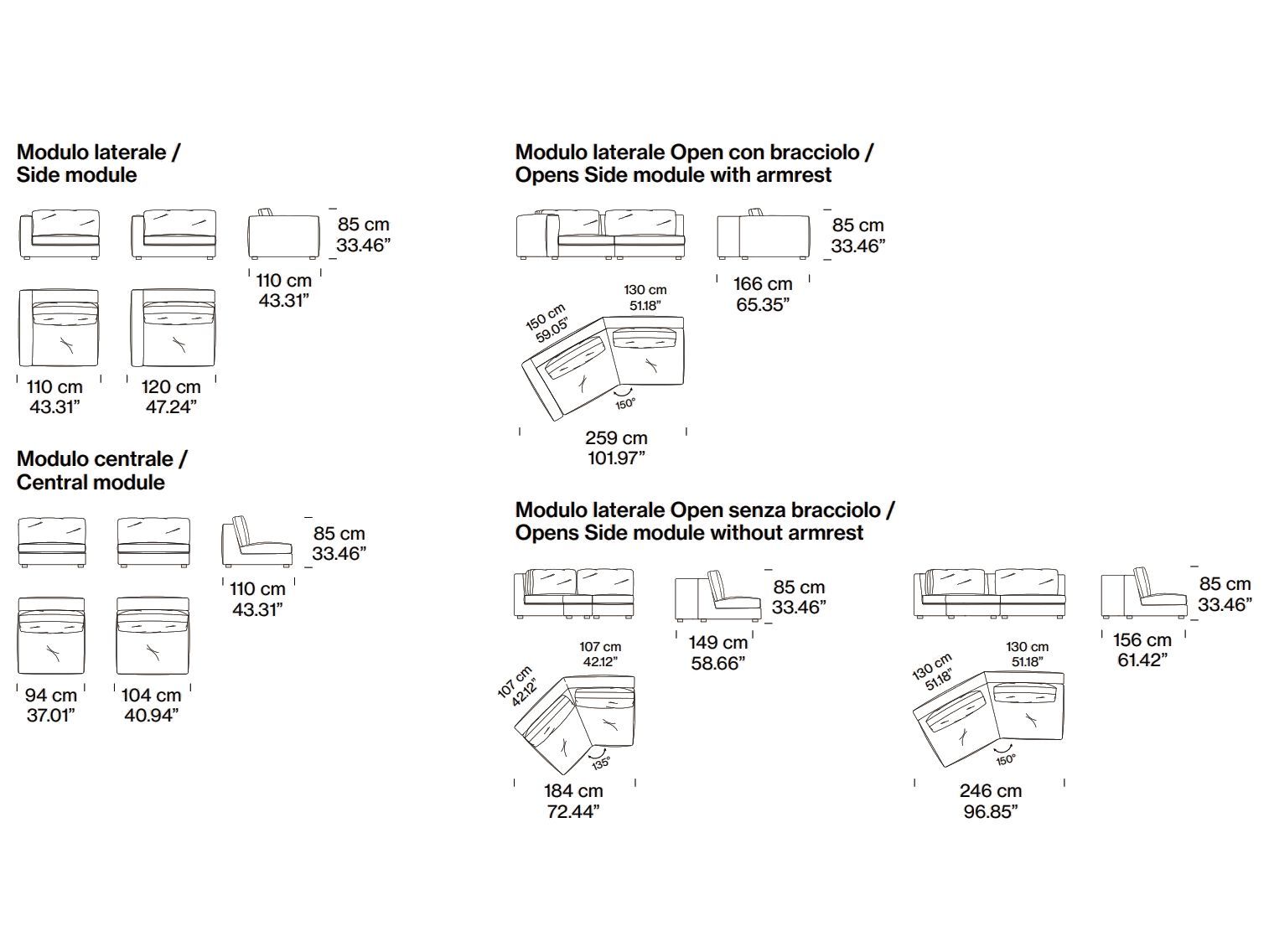 Модульный тканевый диван Pianca NICE ARCH-00065556 - Вид №6