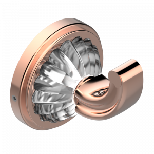 U1D-508 Крючок для халатов одинарный Thg-paris Mandarine со светлым хрусталём Розовое золото