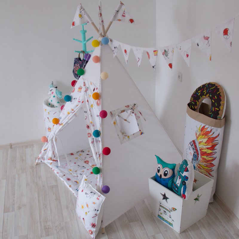 Вигвам для детей Swag большой VAMVIGVAM SWAG 281893 Белый;красный;синий Santreyd  - Вид №3