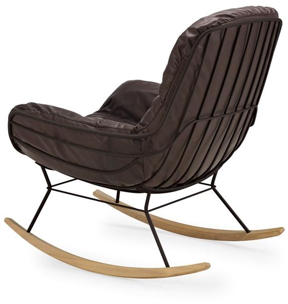 Кресло-качалка, обитое кожей, с подлокотниками Leyasol Santreyd sun-id-1368686 - Вид №2