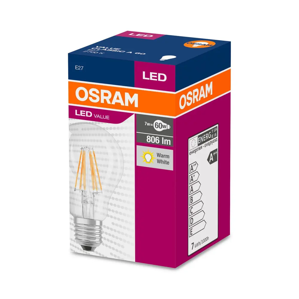 Лампа светодиодная Osram Е27 7 Вт свет теплый белый 81964412 STLM-2199918  - Вид №1