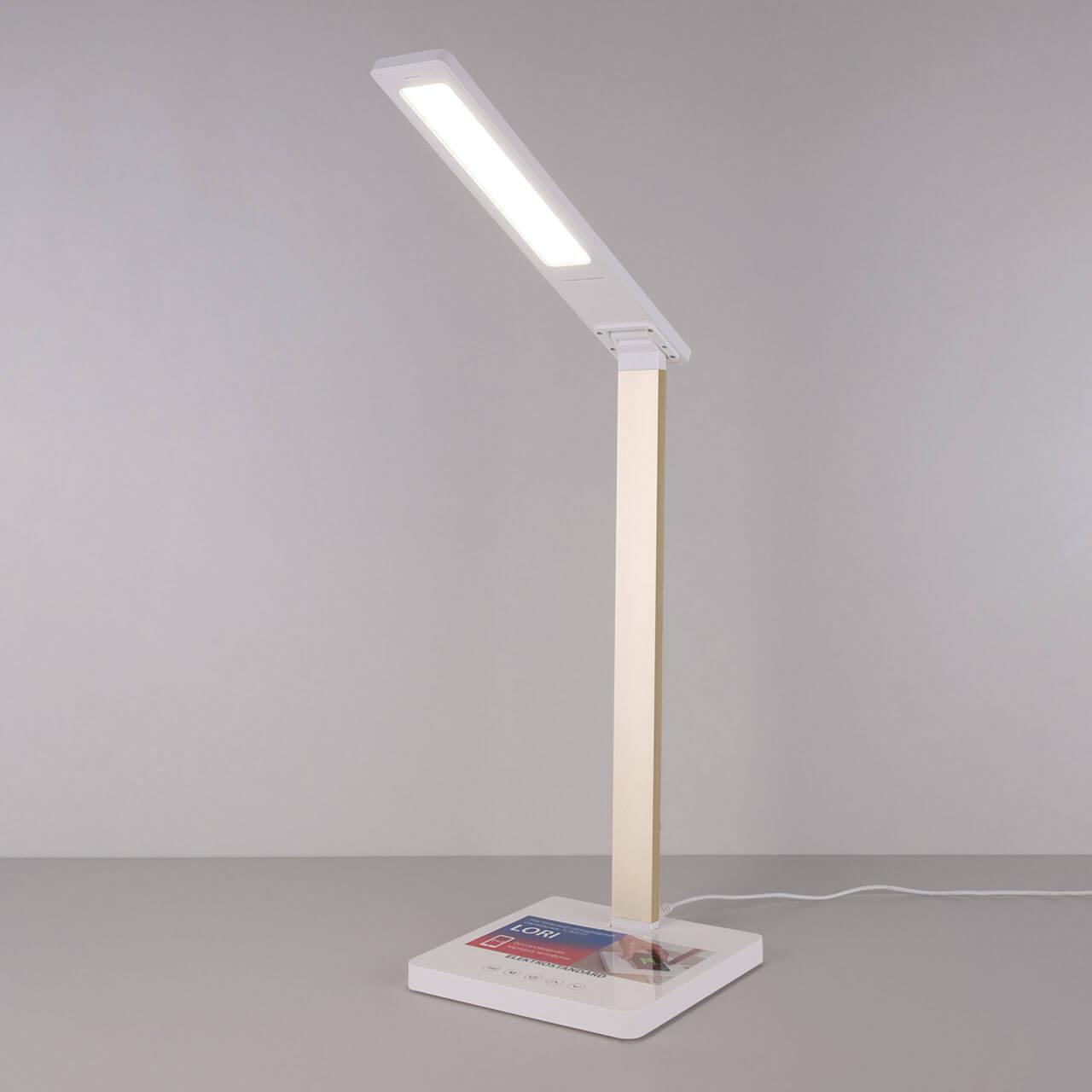 Лампа настольная белая с золотым Elektrostandard Lori 4690389112232 ELEKTROSTANDARD LORI 00-3908232 Белый;золото  - Вид №1