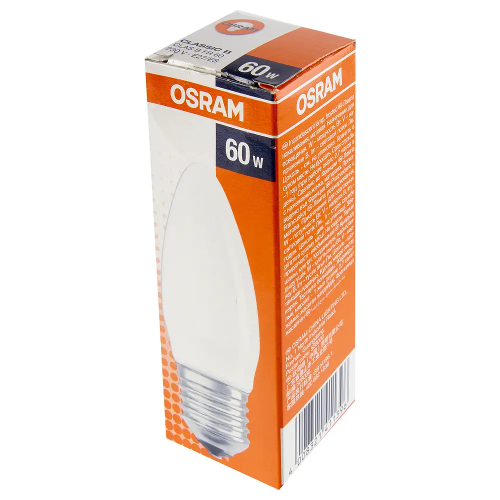 Лампа накаливания Osram свеча E27 60 Вт свет тёплый белый 12211905 STLM-2165932  - Вид №1