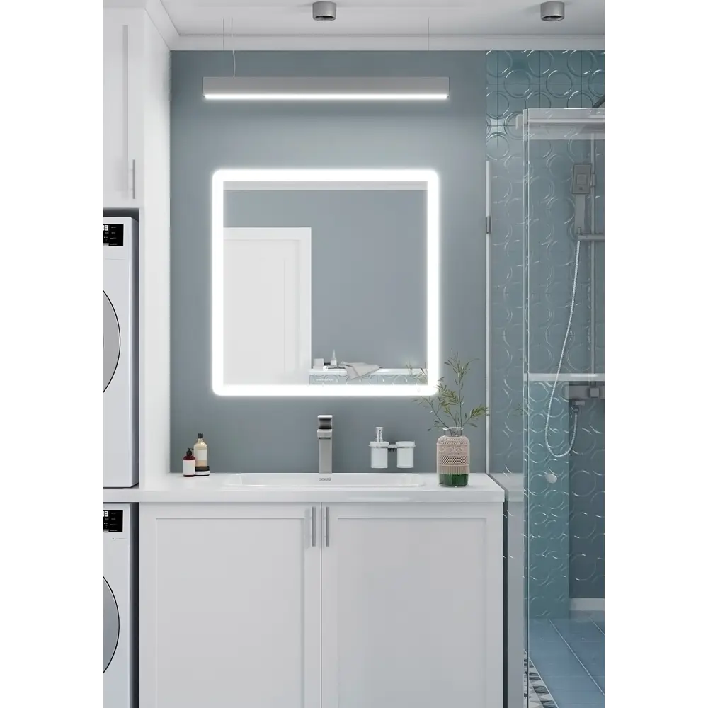 Зеркало для ванной Omega Glass Тип 1 SD30 с подсветкой 70x70 см квадратное STLM-2010635 - Вид №1