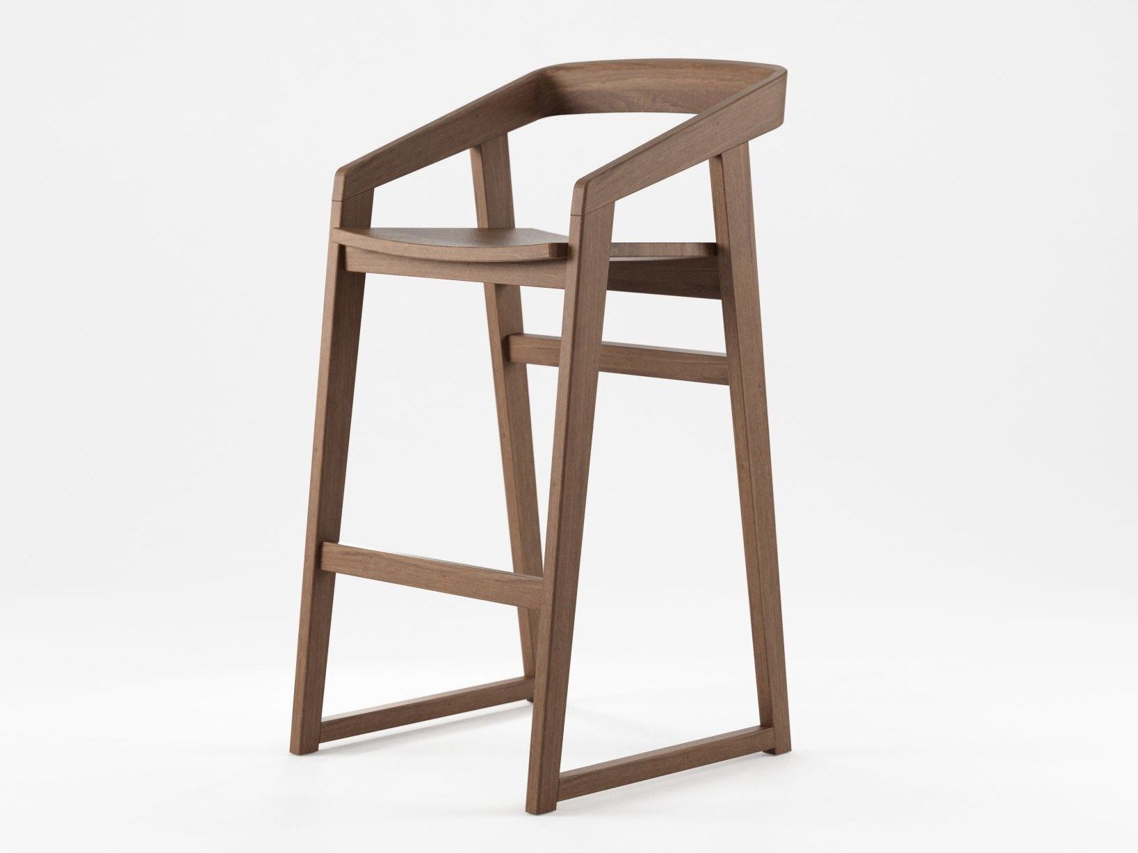 Твердый деревянный барный стул с подставкой для ног KARPENTER Experience ARCH-00141357