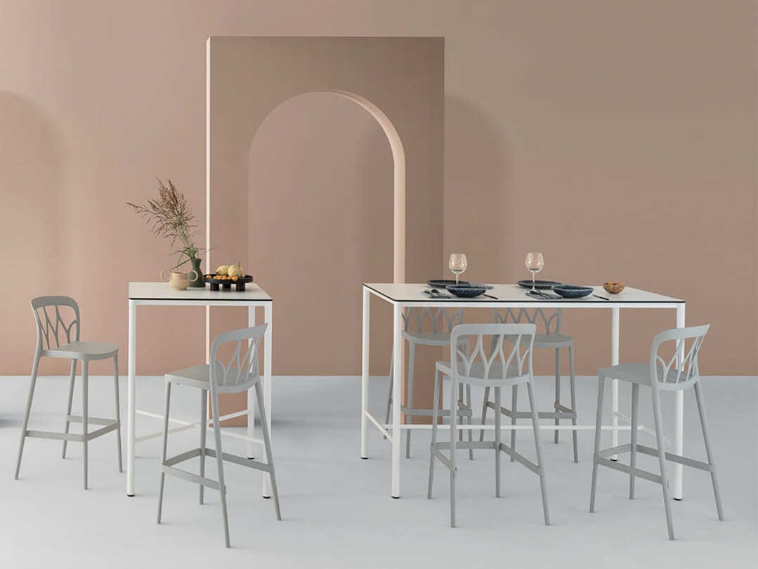 Высокий контрактный стол из стали и дерева Bontempi Casa MOON ARCH-00147949 - Вид №2