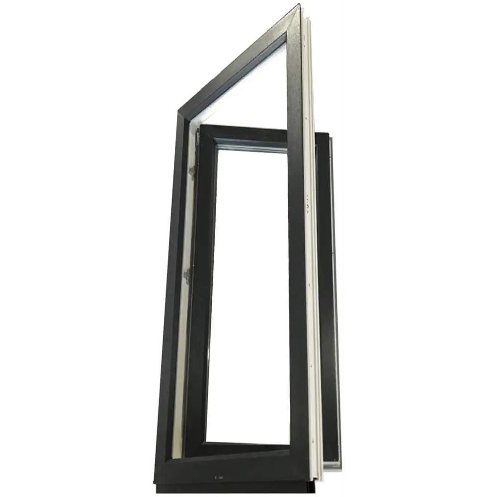 Пластиковое окно ПВХ Deceuninck одностворчатое 1200x600 мм (ВхШ) двухкамерный стеклопакет белый/антрацит STLM-2144408 - Вид №1