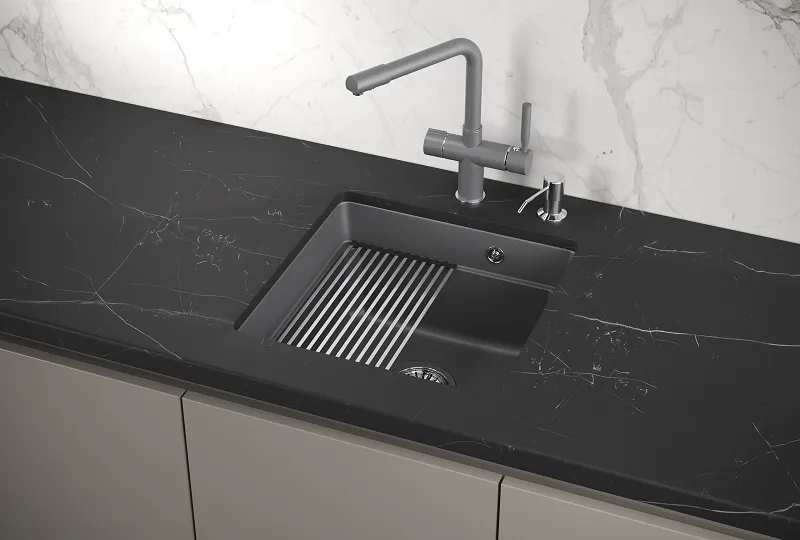 KS-4501U, АЛЮМИНИУМ, кухонная мойка, кварц GRANULA Kitchen Space 4501U-ST292