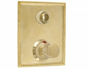 046290.2B0.00 Комплект отделки с ручкой для термостатической системы с переключателем на 2 направления Золото 24К