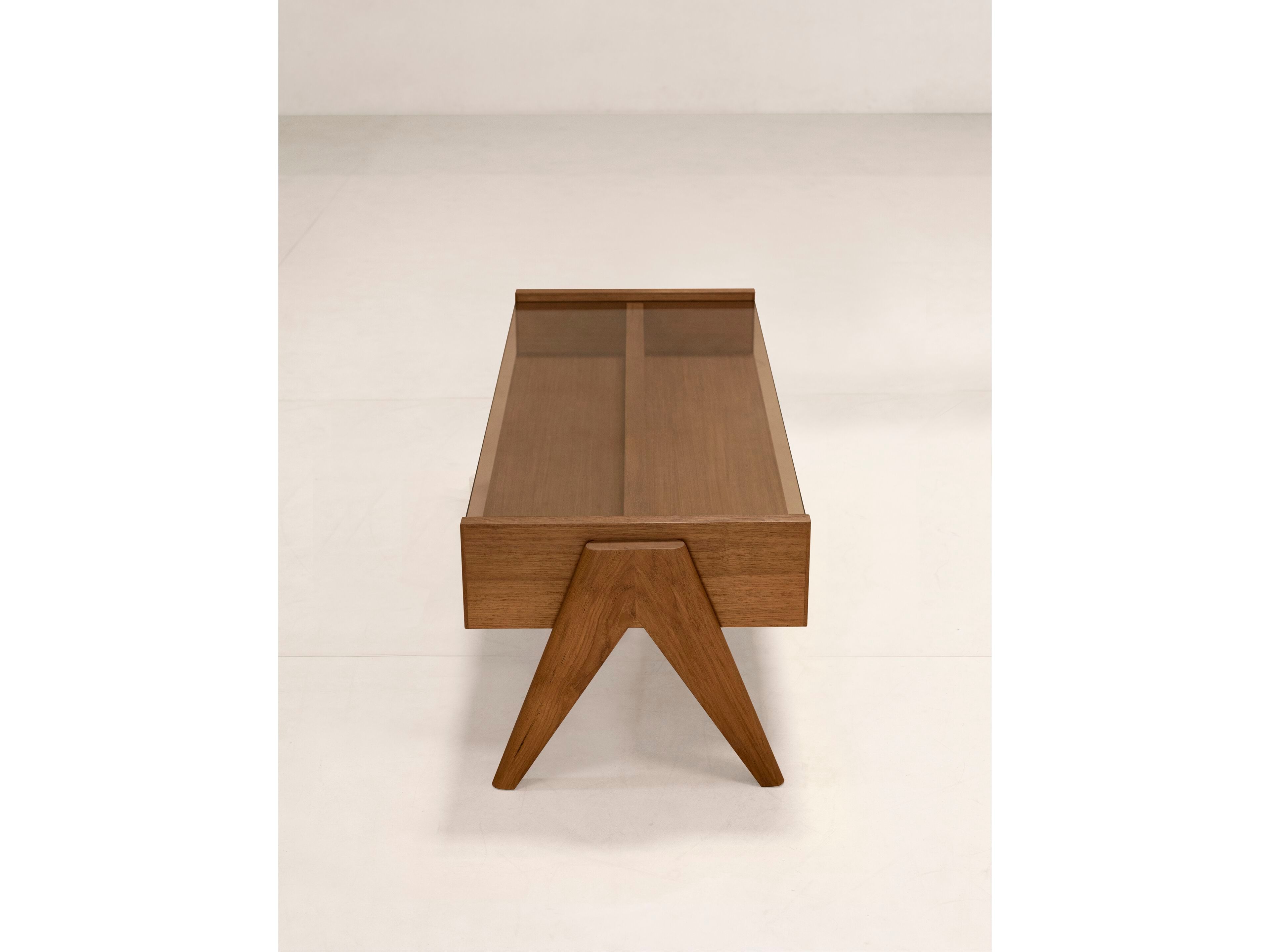 Прямоугольный журнальный столик из дерева и стекла Phantom Hands Project Chandigarh ARCH-00136253