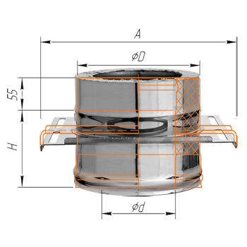 Монтажная площадка Ferrum Ф130х200 оцинкованная сталь (430) FD04130N5GC