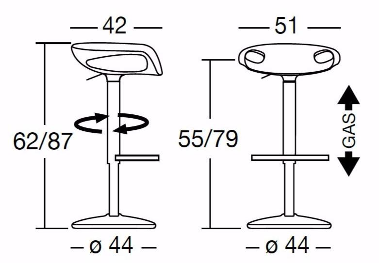 SCAB DESIGN Поворотный табурет с регулируемой высотой Zoe sun-id-1489972 - Вид №3