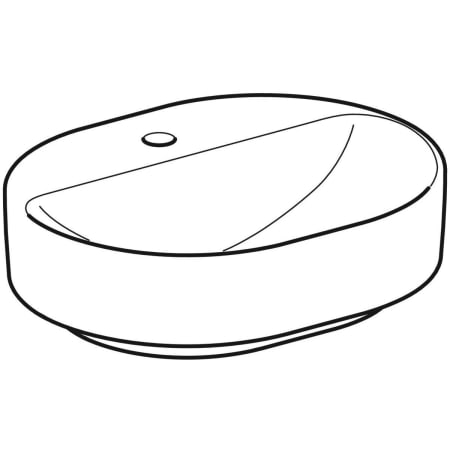 500.778.01.2 Накладная раковина Geberit VariForm эллиптической формы, с полкой для отверстия под смеситель Geberit  - Вид №8