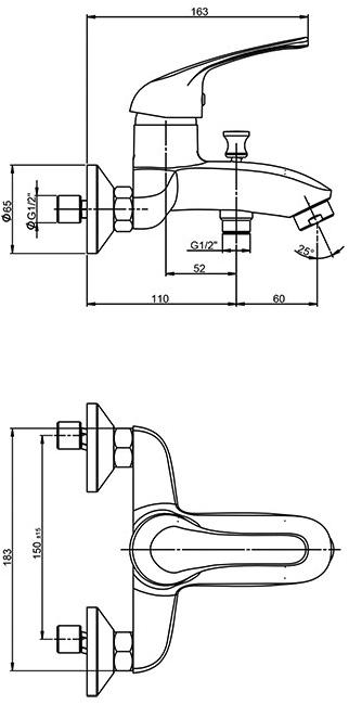 Paini Trento TRCR111LMKM смеситель для ванны - Вид №3