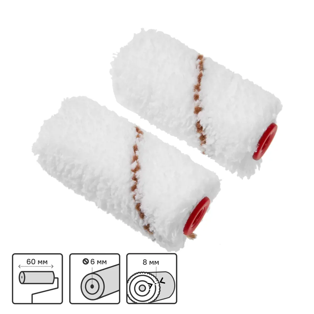 Мини-валик Dexter для алкидных красок 60 мм (2 шт) 82800666 STLM-0036126